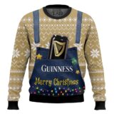 Hooktab Merry Christmas Guinness Beer Ugly Christmas Sweater