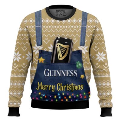 Hooktab Merry Christmas Guinness Beer Ugly Christmas Sweater