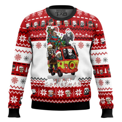 Hooktab Merry Christmas Horror Movies Ugly Christmas Sweater