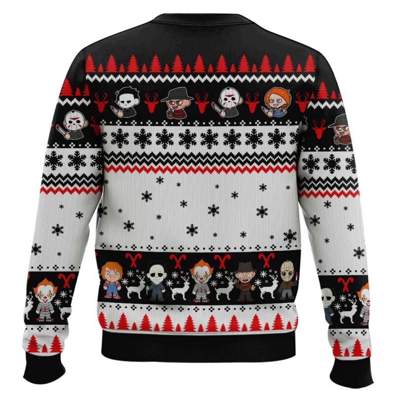 Hooktab Merry Christmas Horror Villains Ugly Christmas Sweater Hooktab Merry Christmas Horror Villains Ugly Christmas Sweater