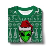 Hooktab Merry Christmas Human Alien Ugly Christmas Sweater