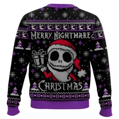 Hooktab Merry Christmas Jack Skellington Ugly Christmas Sweater