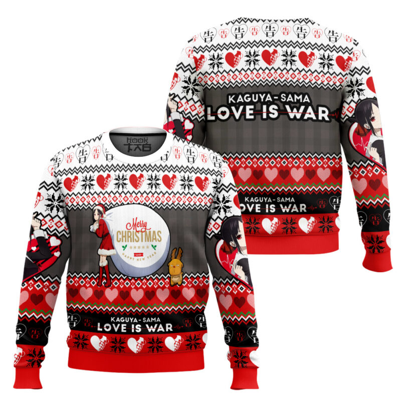 Hooktab Merry Christmas Kaguya-sama Love Is War Ugly Christmas Sweater Hooktab Merry Christmas Kaguya-sama Love Is War Ugly Christmas Sweater