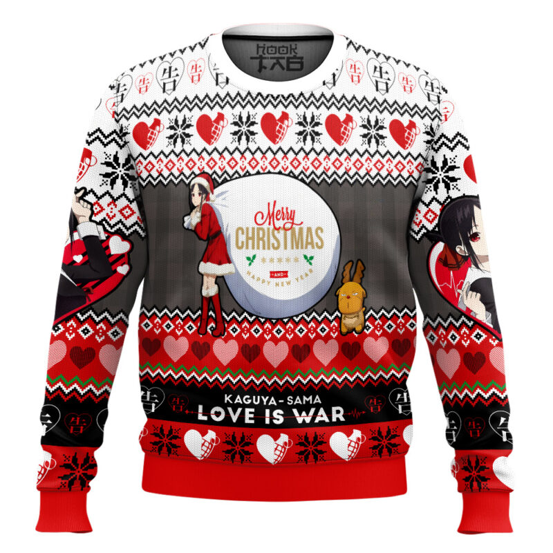 Hooktab Merry Christmas Kaguya-sama Love Is War Ugly Christmas Sweater