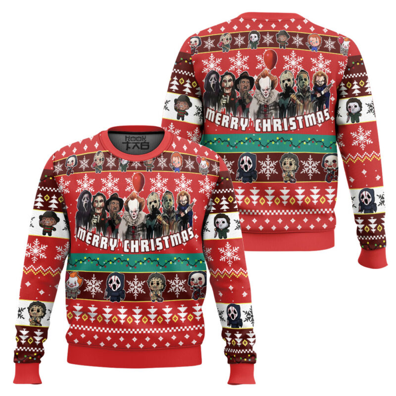Hooktab Merry Christmas Nightmares Of Halloween Ugly Christmas Sweater Hooktab Merry Christmas Nightmares Of Halloween Ugly Christmas Sweater