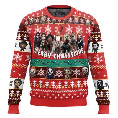 Hooktab Merry Christmas Nightmares Of Halloween Ugly Christmas Sweater