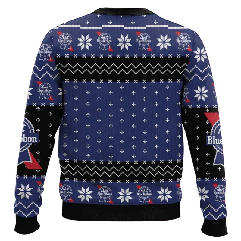 Hooktab Merry Christmas Pabst Blue Ribbon Ugly Christmas Sweater Hooktab Merry Christmas Pabst Blue Ribbon Ugly Christmas Sweater
