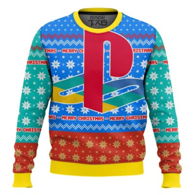 Hooktab Merry Christmas Playstation Ugly Christmas Sweater