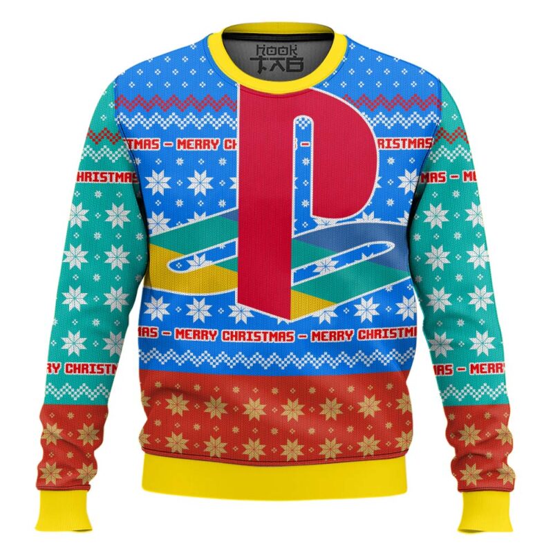 Hooktab Merry Christmas Playstation Ugly Christmas Sweater