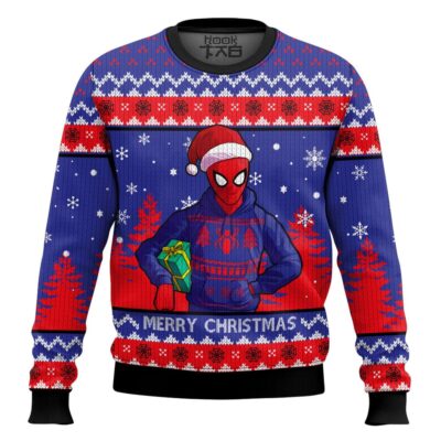 Hooktab Merry Christmas Santa Spider-man Ugly Christmas Sweater