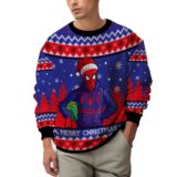 Hooktab Merry Christmas Santa Spider-man Ugly Christmas Sweater
