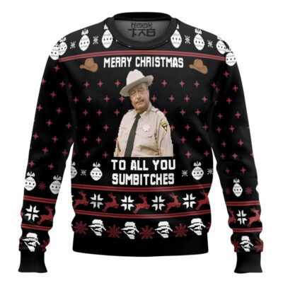 Hooktab Merry Christmas Smokey And The Bandit Ugly Christmas Sweater