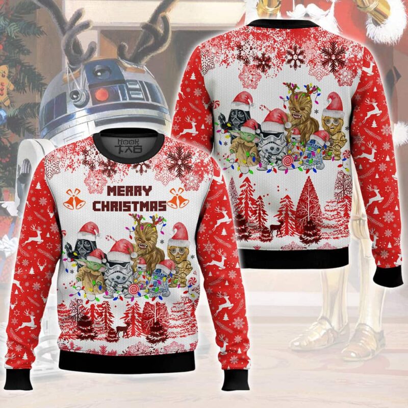 Hooktab Merry Christmas Star Wars Ugly Christmas Sweater Hooktab Merry Christmas Star Wars Ugly Christmas Sweater