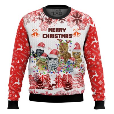 Hooktab Merry Christmas Star Wars Ugly Christmas Sweater