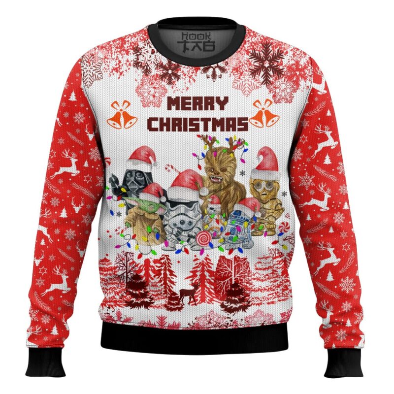 Hooktab Merry Christmas Star Wars Ugly Christmas Sweater