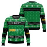 Hooktab Merry Christmas Subway Fast Food Ugly Christmas Sweater