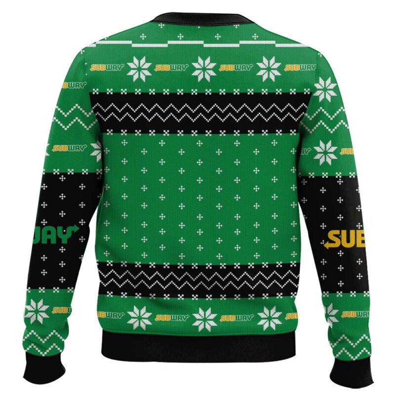 Hooktab Merry Christmas Subway Fast Food Ugly Christmas Sweater Hooktab Merry Christmas Subway Fast Food Ugly Christmas Sweater