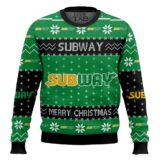 Hooktab Merry Christmas Subway Fast Food Ugly Christmas Sweater