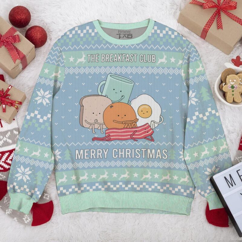 Hooktab Merry Christmas The Breakfast Club Ugly Christmas Sweater Hooktab Merry Christmas The Breakfast Club Ugly Christmas Sweater