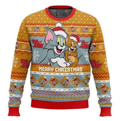Hooktab Merry Christmas Tom And Jerry Ugly Christmas Sweater