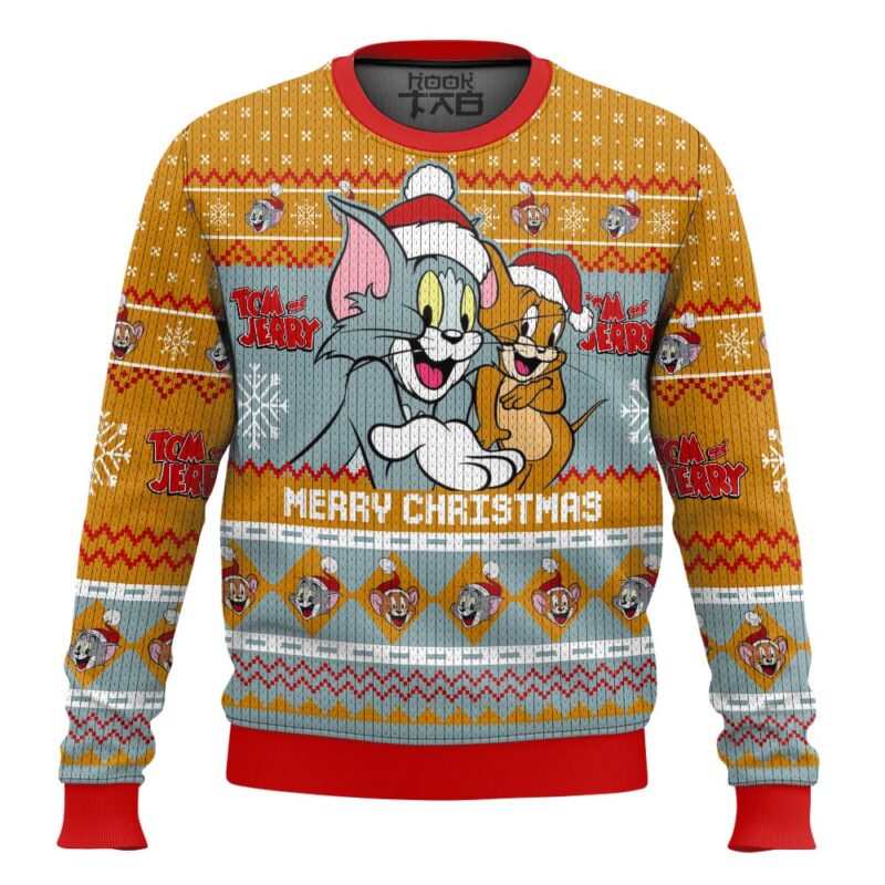 Hooktab Merry Christmas Tom And Jerry Ugly Christmas Sweater