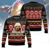 Hooktab Merry Christmas Tony Stark Ugly Christmas Sweater