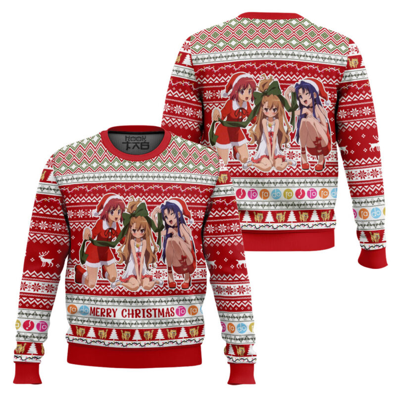 Hooktab Merry Christmas Toradora! Ugly Christmas Sweater Hooktab Merry Christmas Toradora! Ugly Christmas Sweater