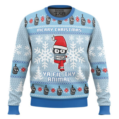 Hooktab Merry Christmas Ya Fil Thy Animal Futurama Ugly Christmas Sweater