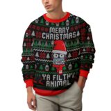 Hooktab Merry Christmas Ya Filthy Animal Bender Futurama Ugly Christmas Sweater