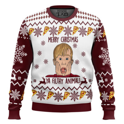 Hooktab Merry Christmas Ya Filthy Animal Home Alone Ugly Christmas Sweater