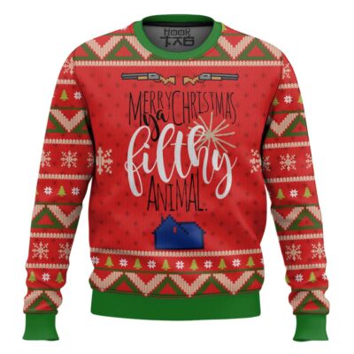 Hooktab Merry Christmas Ya Filthy Animal Ugly Christmas Sweater