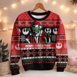 Hooktab Merry Christmas Yoda Star Wars Ugly Christmas Sweater