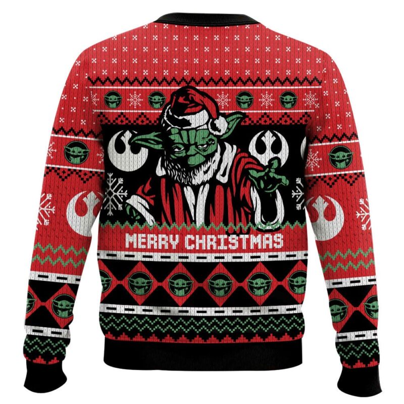 Hooktab Merry Christmas Yoda Star Wars Ugly Christmas Sweater Hooktab Merry Christmas Yoda Star Wars Ugly Christmas Sweater