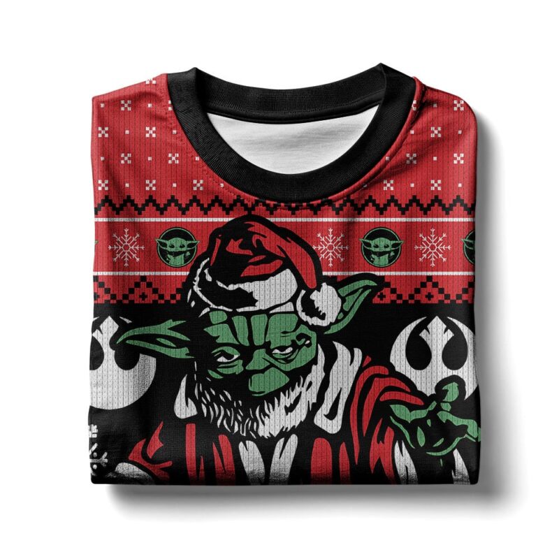 Hooktab Merry Christmas Yoda Star Wars Ugly Christmas Sweater Hooktab Merry Christmas Yoda Star Wars Ugly Christmas Sweater