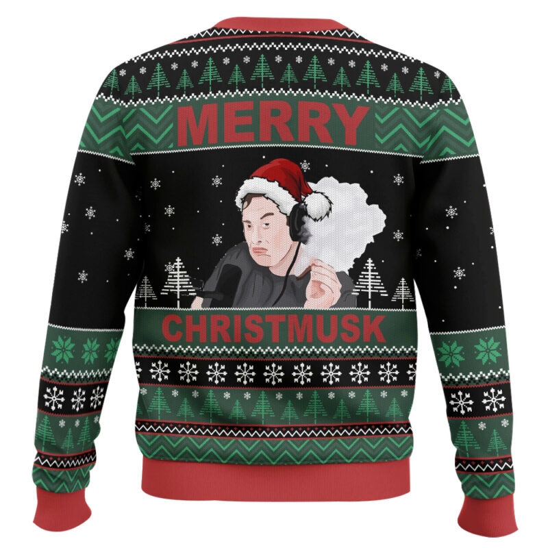 Hooktab Merry Christmusk Elon Musk Ugly Christmas Sweater Hooktab Merry Christmusk Elon Musk Ugly Christmas Sweater