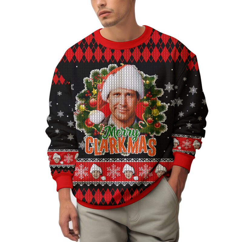 Hooktab Merry Clarkmas National Lampoon's Vacation Ugly Christmas Sweater Hooktab Merry Clarkmas National Lampoon's Vacation Ugly Christmas Sweater
