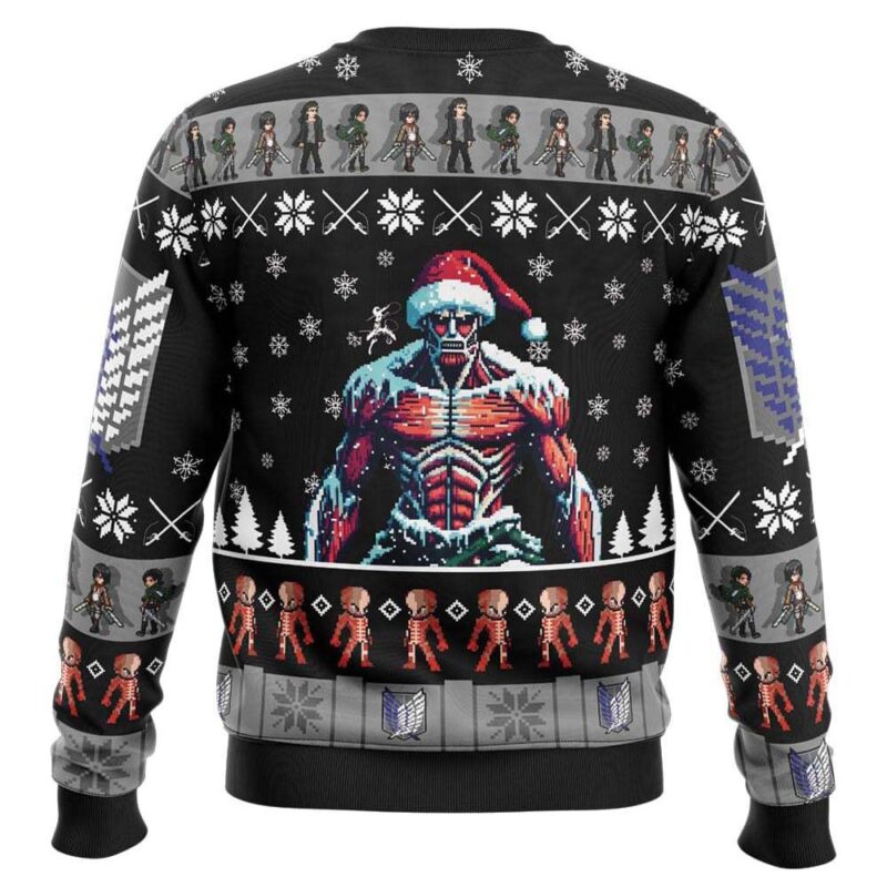 Hooktab Merry Colossal Christmas Attack On Titan Ugly Christmas Sweater Hooktab Merry Colossal Christmas Attack On Titan Ugly Christmas Sweater