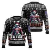 Hooktab Merry Colossal Christmas Attack On Titan Ugly Christmas Sweater