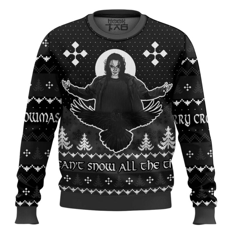 Hooktab Merry Crowmas The Crow Ugly Christmas Sweater