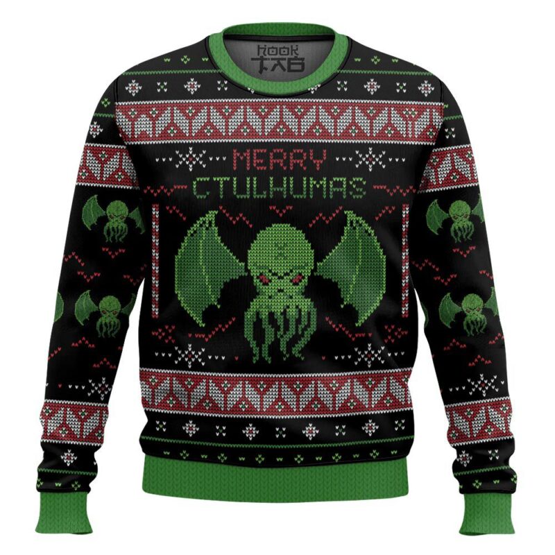 Hooktab Merry Cthulhumas! Cthulhu Ugly Christmas Sweater Hooktab Merry Cthulhumas! Cthulhu Ugly Christmas Sweater