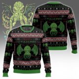 Hooktab Merry Cthulhumas! Cthulhu Ugly Christmas Sweater