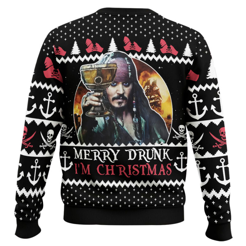 Hooktab Merry Drunk I'm Christmas Pirates Of The Caribbean Ugly Christmas Sweater Hooktab Merry Drunk I'm Christmas Pirates Of The Caribbean Ugly Christmas Sweater