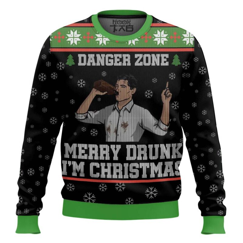 Hooktab Merry Drunk I'm Christmas Sterling Archer Ugly Christmas Sweater