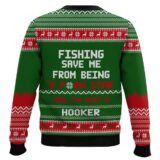 Hooktab Merry Fishmas Bass Fishing Ugly Christmas Sweater