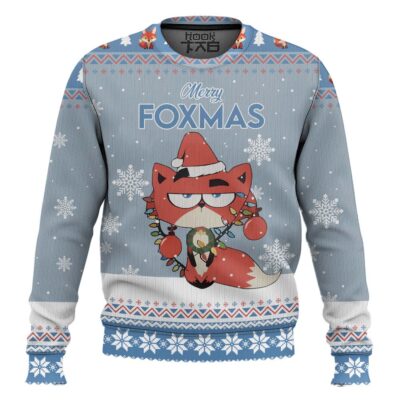 Hooktab Merry Foxmas Cute Fox Ugly Christmas Sweater