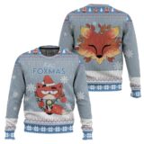 Hooktab Merry Foxmas Cute Fox Ugly Christmas Sweater