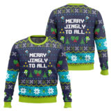 Hooktab Merry Jingly To All Invader Zim Ugly Christmas Sweater