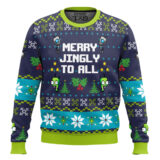 Hooktab Merry Jingly To All Invader Zim Ugly Christmas Sweater
