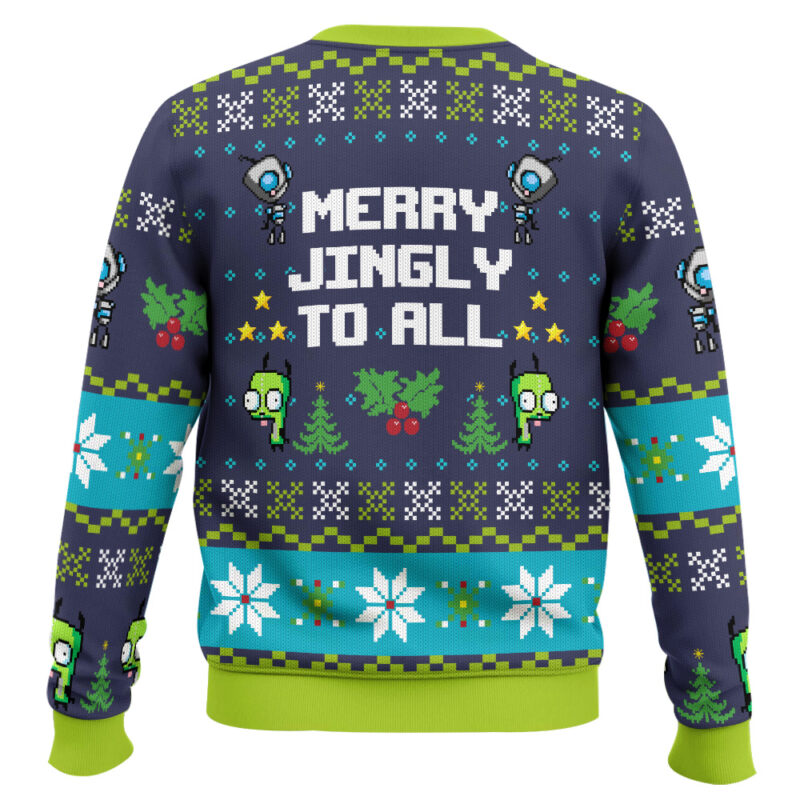 Hooktab Merry Jingly To All Invader Zim Ugly Christmas Sweater Hooktab Merry Jingly To All Invader Zim Ugly Christmas Sweater