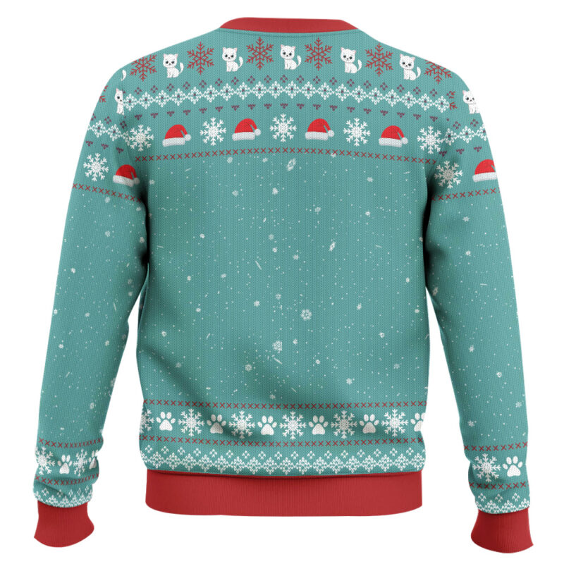 Hooktab Merry Kissmyass Cat Ugly Christmas Sweater Hooktab Merry Kissmyass Cat Ugly Christmas Sweater